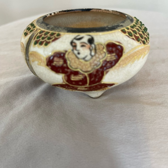 Japanese Satsuma Ware Vintage Small Bowl Censer Meiji Hand Painted Rare Antique - Picture 2 of 7